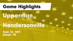 Upperman  vs Hendersonville  Game Highlights - Sept. 23, 2023