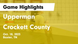 Upperman  vs Crockett County  Game Highlights - Oct. 18, 2023