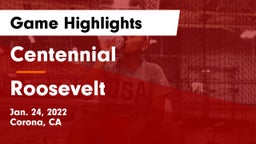 Centennial  vs Roosevelt  Game Highlights - Jan. 24, 2022