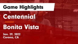 Centennial  vs Bonita Vista  Game Highlights - Jan. 29, 2022