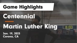 Centennial  vs Martin Luther King  Game Highlights - Jan. 19, 2023