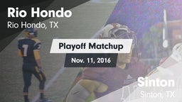 Matchup: Rio Hondo High vs. Sinton  2016