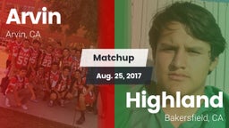 Matchup: Arvin  vs. Highland  2017