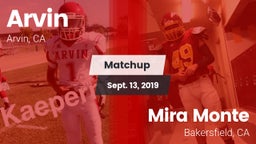 Matchup: Arvin  vs. Mira Monte  2019