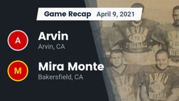Recap: Arvin  vs. Mira Monte  2021