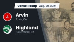 Recap: Arvin  vs. Highland  2021