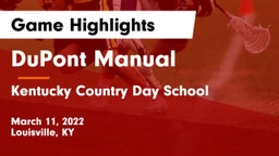 DuPont Manual  vs Kentucky Country Day School Game Highlights - March 11, 2022