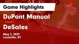 DuPont Manual  vs DeSales  Game Highlights - May 3, 2022