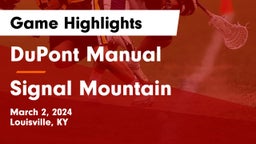 DuPont Manual  vs Signal Mountain  Game Highlights - March 2, 2024