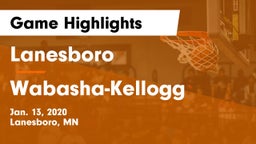Lanesboro  vs Wabasha-Kellogg  Game Highlights - Jan. 13, 2020