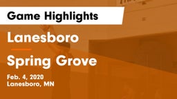 Lanesboro  vs Spring Grove Game Highlights - Feb. 4, 2020