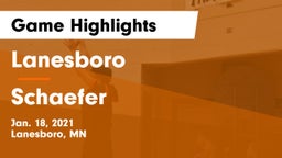 Lanesboro  vs Schaefer Game Highlights - Jan. 18, 2021