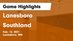 Lanesboro  vs Southland  Game Highlights - Feb. 12, 2021