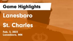 Lanesboro  vs St. Charles  Game Highlights - Feb. 3, 2022