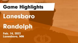 Lanesboro  vs Randolph  Game Highlights - Feb. 14, 2022