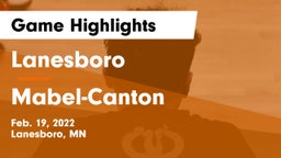 Lanesboro  vs Mabel-Canton  Game Highlights - Feb. 19, 2022