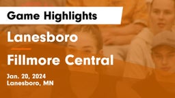 Lanesboro  vs Fillmore Central  Game Highlights - Jan. 20, 2024