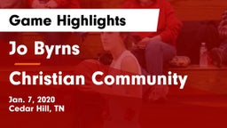 Jo Byrns  vs Christian Community  Game Highlights - Jan. 7, 2020