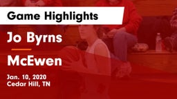 Jo Byrns  vs McEwen Game Highlights - Jan. 10, 2020