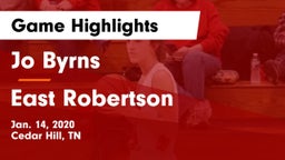 Jo Byrns  vs East Robertson  Game Highlights - Jan. 14, 2020