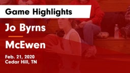 Jo Byrns  vs McEwen Game Highlights - Feb. 21, 2020