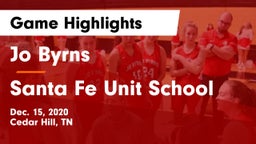 Jo Byrns  vs Santa Fe Unit School Game Highlights - Dec. 15, 2020