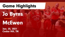 Jo Byrns  vs McEwen  Game Highlights - Jan. 25, 2021