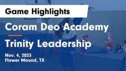 Coram Deo Academy  vs Trinity Leadership Game Highlights - Nov. 4, 2023