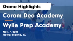 Coram Deo Academy  vs Wylie Prep Academy  Game Highlights - Nov. 7, 2023