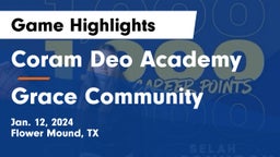 Coram Deo Academy  vs Grace Community  Game Highlights - Jan. 12, 2024