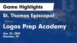 St. Thomas Episcopal  vs Logos Prep Academy  Game Highlights - Jan. 24, 2020