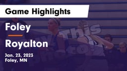 Foley  vs Royalton  Game Highlights - Jan. 23, 2023