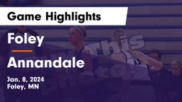 Foley  vs Annandale  Game Highlights - Jan. 8, 2024