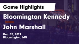 Bloomington Kennedy  vs John Marshall  Game Highlights - Dec. 28, 2021