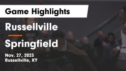 Russellville  vs Springfield  Game Highlights - Nov. 27, 2023