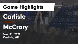 Carlisle  vs McCrory Game Highlights - Jan. 31, 2022