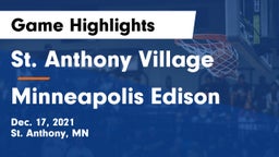 St. Anthony Village  vs Minneapolis Edison  Game Highlights - Dec. 17, 2021