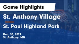 St. Anthony Village  vs St. Paul Highland Park  Game Highlights - Dec. 30, 2021