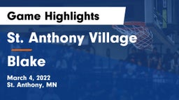 St. Anthony Village  vs Blake Game Highlights - March 4, 2022