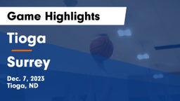 Tioga  vs Surrey  Game Highlights - Dec. 7, 2023