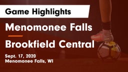 Menomonee Falls  vs Brookfield Central  Game Highlights - Sept. 17, 2020