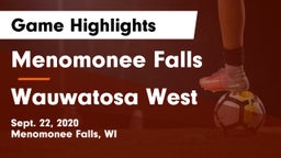 Menomonee Falls  vs Wauwatosa West  Game Highlights - Sept. 22, 2020