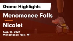 Menomonee Falls  vs Nicolet  Game Highlights - Aug. 23, 2022