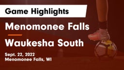 Menomonee Falls  vs Waukesha South  Game Highlights - Sept. 22, 2022