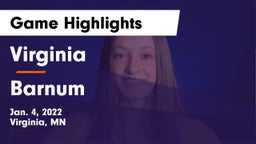 Virginia  vs Barnum  Game Highlights - Jan. 4, 2022