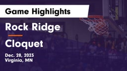 Rock Ridge  vs Cloquet  Game Highlights - Dec. 28, 2023