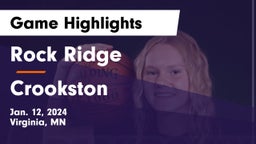Rock Ridge  vs Crookston  Game Highlights - Jan. 12, 2024
