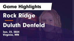 Rock Ridge  vs Duluth Denfeld  Game Highlights - Jan. 22, 2024
