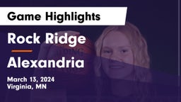 Rock Ridge  vs Alexandria  Game Highlights - March 13, 2024