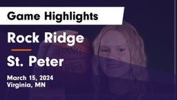 Rock Ridge  vs St. Peter  Game Highlights - March 15, 2024
